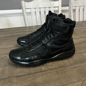 Prada America’s Cup High Top Sneakers Black Sz 12